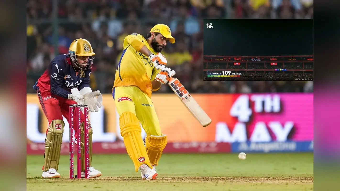 IPL 2025 का सबसे लंबा छक्का, रवींद्र जडेजा ने तारा बना दी गेंद, Video में देखें कहां तक गई