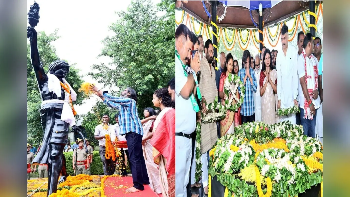 भगवान बिरसा मुंडा के समाधि स्थल पर पहुंचे सीएम हेमंत सोरेन, श्रद्धांजलि अर्पित की