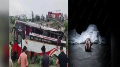 बिहार से दिल्ली जा रही डबल डेकर बस इटावा खाई में गिरी, 2 की मौत, 50 घायल