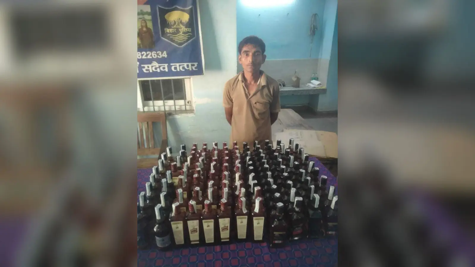विदेशी शराब के साथ तस्कर गिरफ्तार, टोटो जब्त
