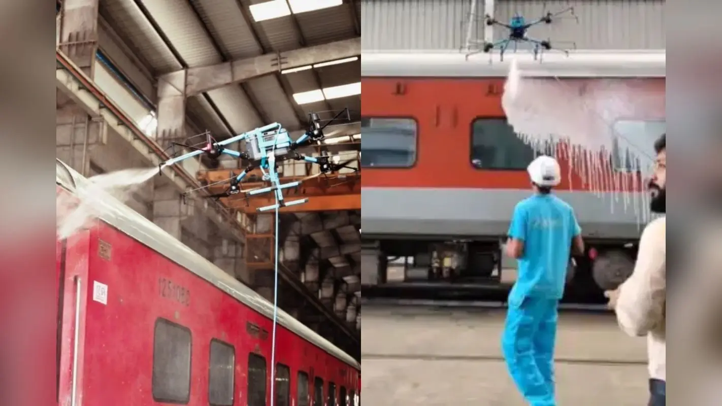Viral Video: अब इंसान नहीं ड्रोन करेंगे ट्रेनों की सफाई, एक-एक कोना दिखेगा चकाचक, देखें वीडियो