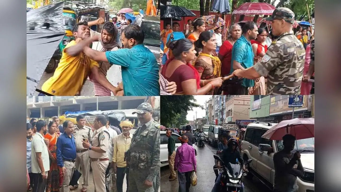 गुमला में अतिक्रमण के खिलाफ गरजा बुलडोजर, रणक्षेत्र बना सब्जी मार्केट, दुकानदारों का छलका दर्द