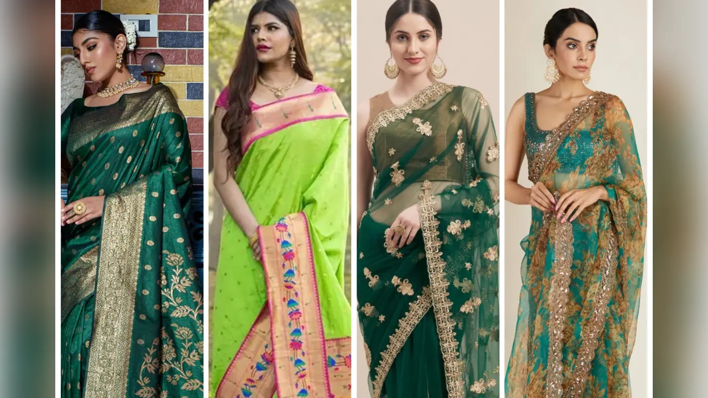 Hariyali Teej Green Saree Designs: हरियाली तीज पर छा जाने वाले ग्रीन साड़ी डिजाइन्स, ट्रेडिशनल में दिखें स्टाइलिश