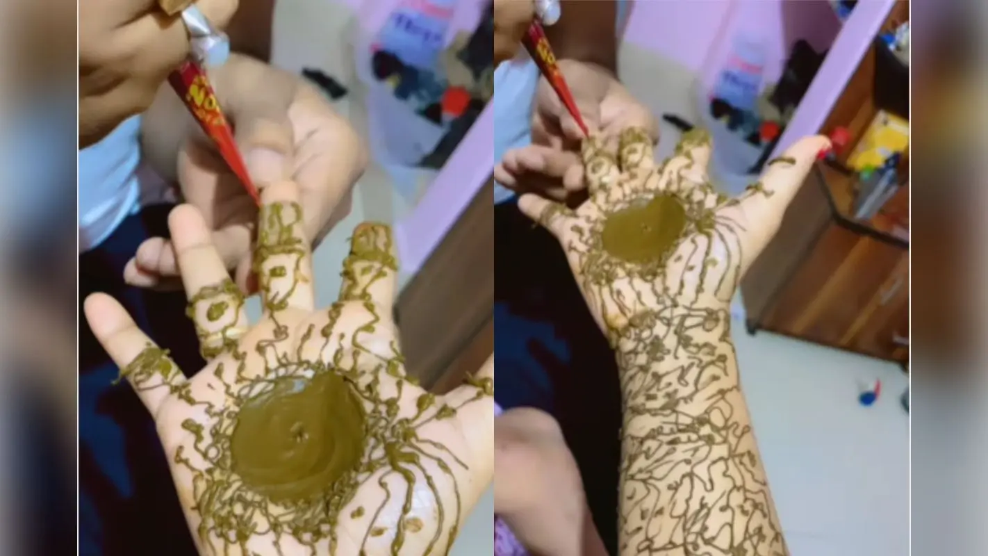 Viral Video: पत्नी ने पतिदेव से मेहंदी लगवाने की कर डाली डिमांड, डिजाइन देख रोक नहीं पाएंगे हंसी