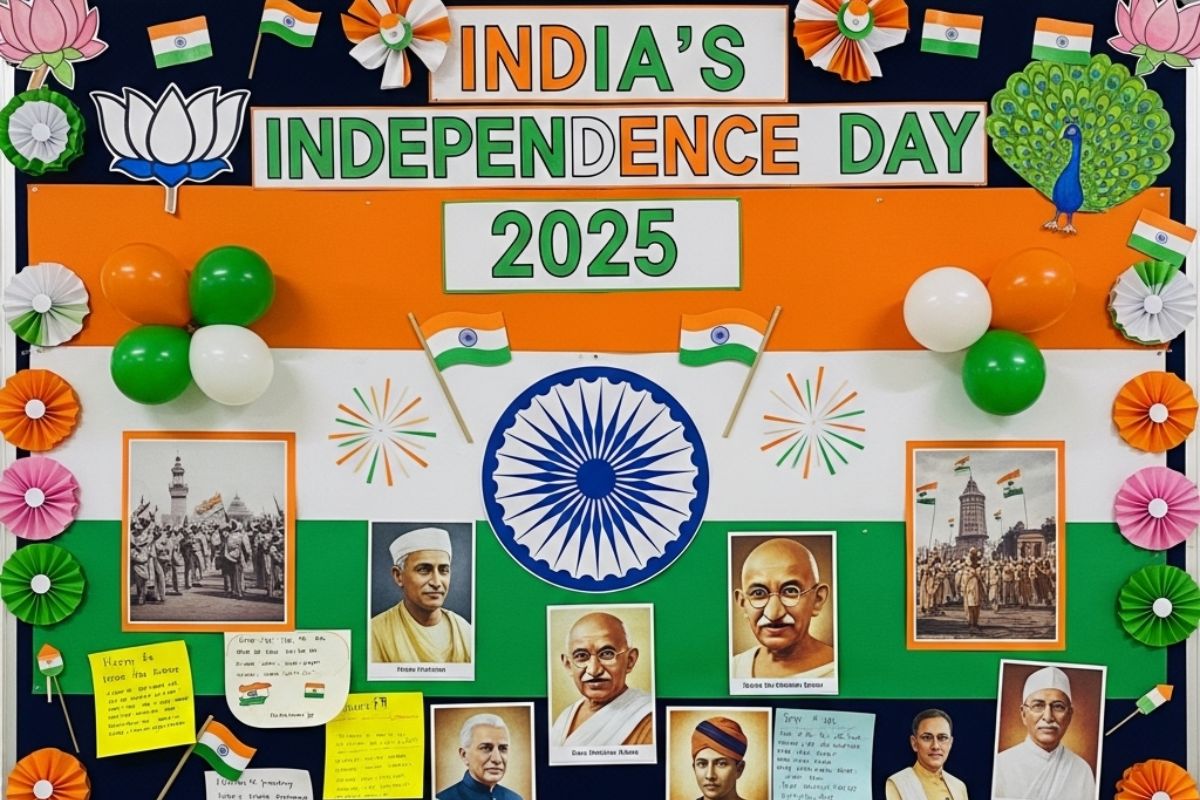 Happy Independence Day Black Board Decoration Theme