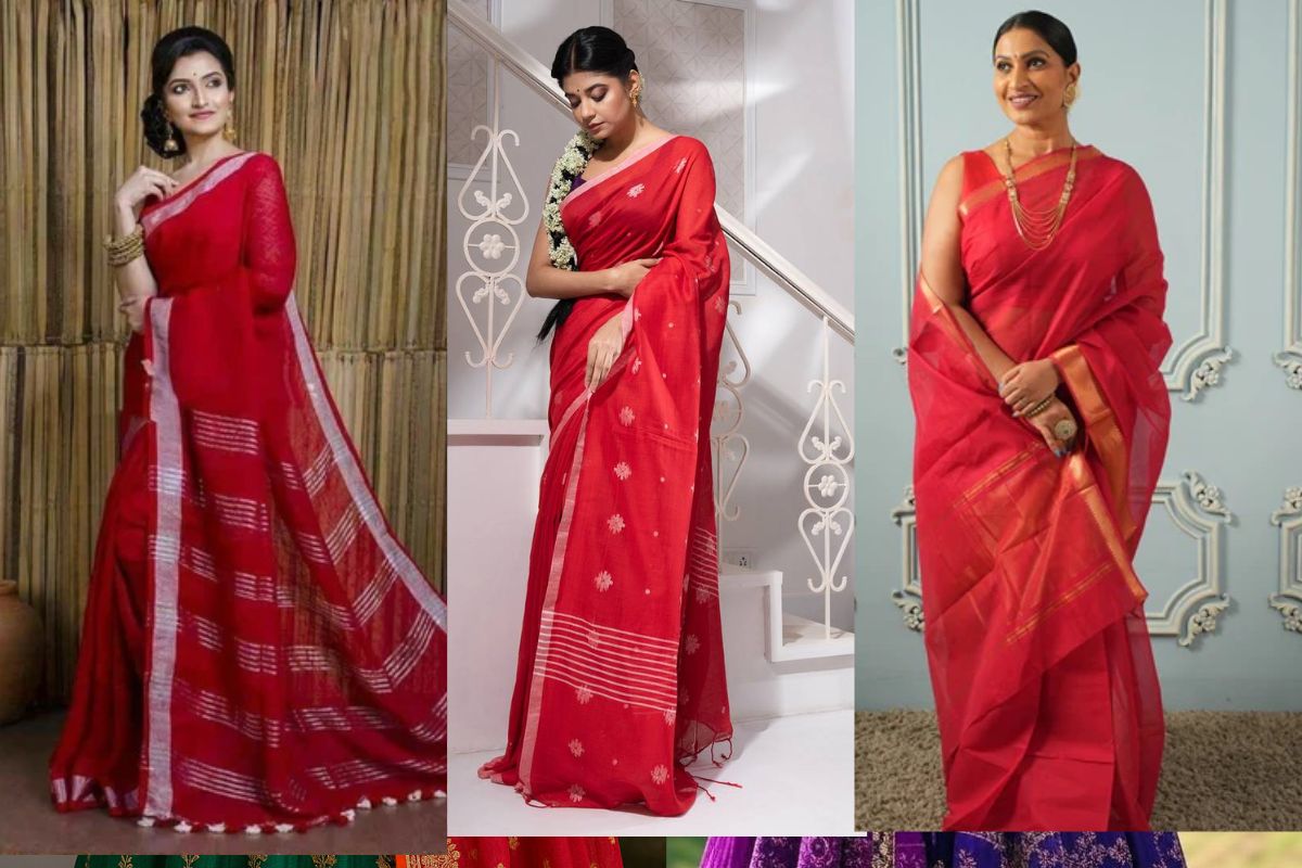 Ganesh Chaturthi Red Saree Look 2025