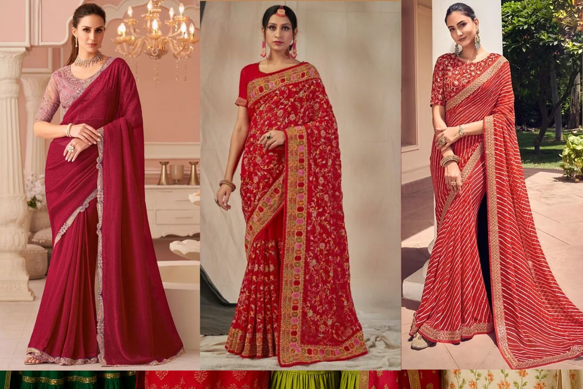 Ganesh Chaturthi Red Saree Look 2025