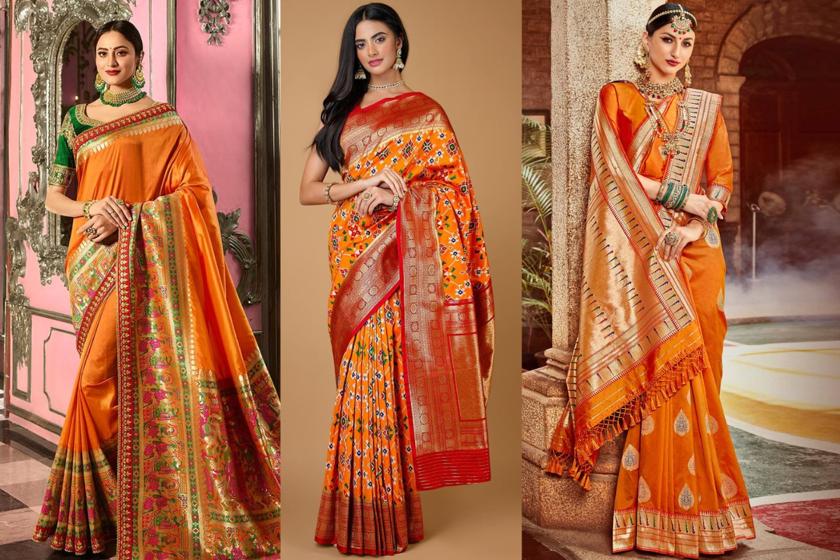 Hartalika Teej Orange Dress Ideas
