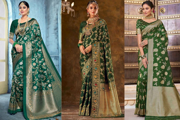 Dark Green Saree