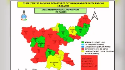 Monsoon Update : झारखंड में कमजोर पड़ा मानसून, 13 जिले रेड जोन में