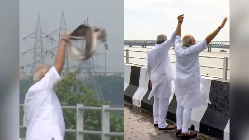Video: बज रहे थे शारदा सिन्हा के गीत, पीएम मोदी ने बिहारी अंदाज में लहराया गमछा