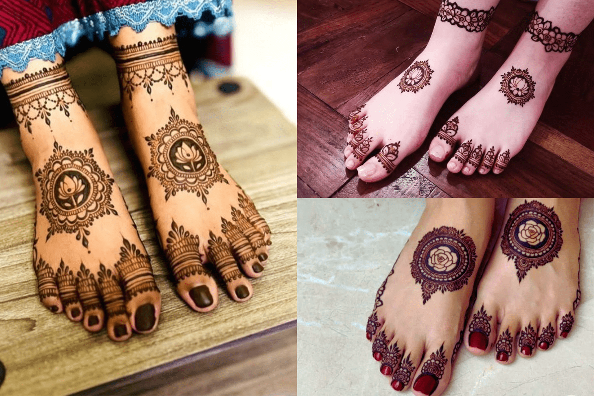 Center Mehndi Design for Leg Karwachauth special