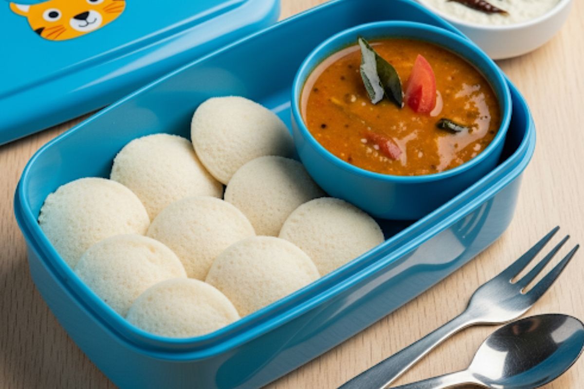 Healthy Lunchbox Ideas For Kids, Idli Sambhar