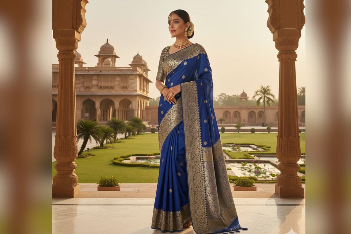 blue saree