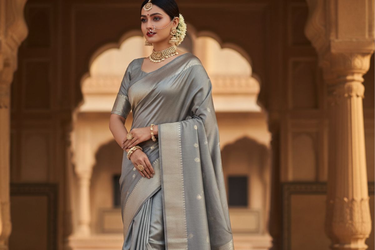 grey saree