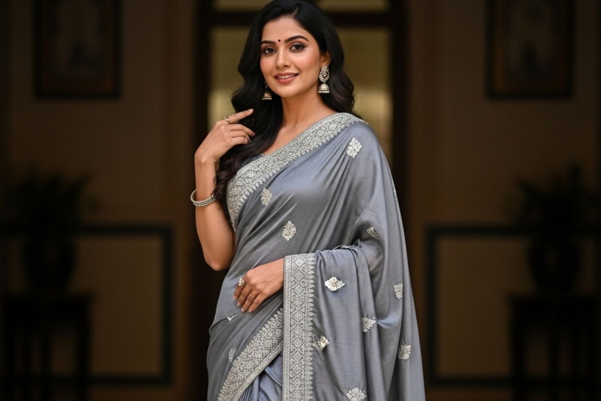 grey saree