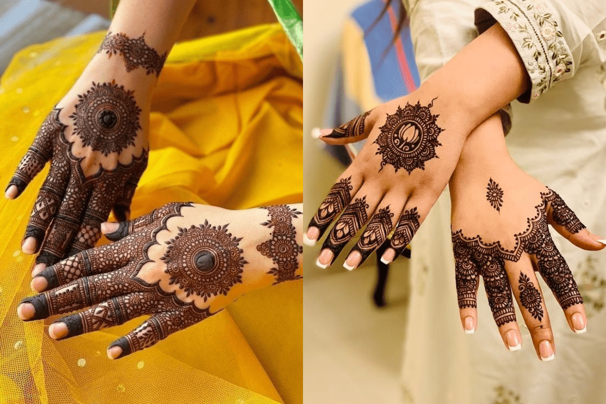 Center Mehndi Design for Karwachauth 2025