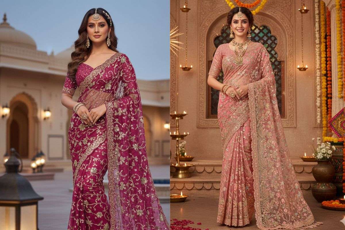 net saree design