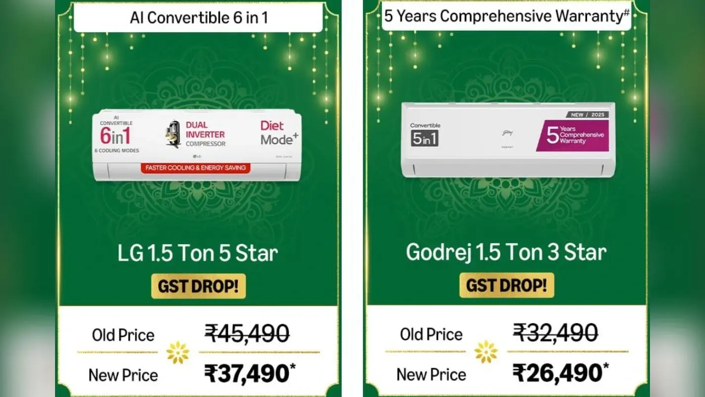 Amazon Great Indian Festival Sale में AC के दाम हुए धड़ाम, 1.5 Ton मॉडल्स पर मिल रहे बंपर डिस्काउंट