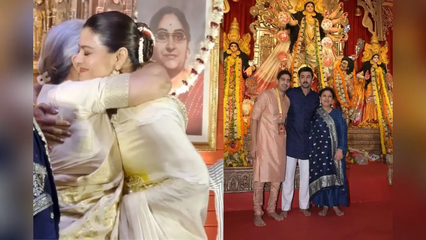 Video: दुर्गा पूजा पंडाल में बॉलीवुड सेलेब्स का मेला, काजोल से कुछ यूं मिली जया बच्चन, रणबीर कपूर के डैशिंग लुक ने खींचा ध्यान