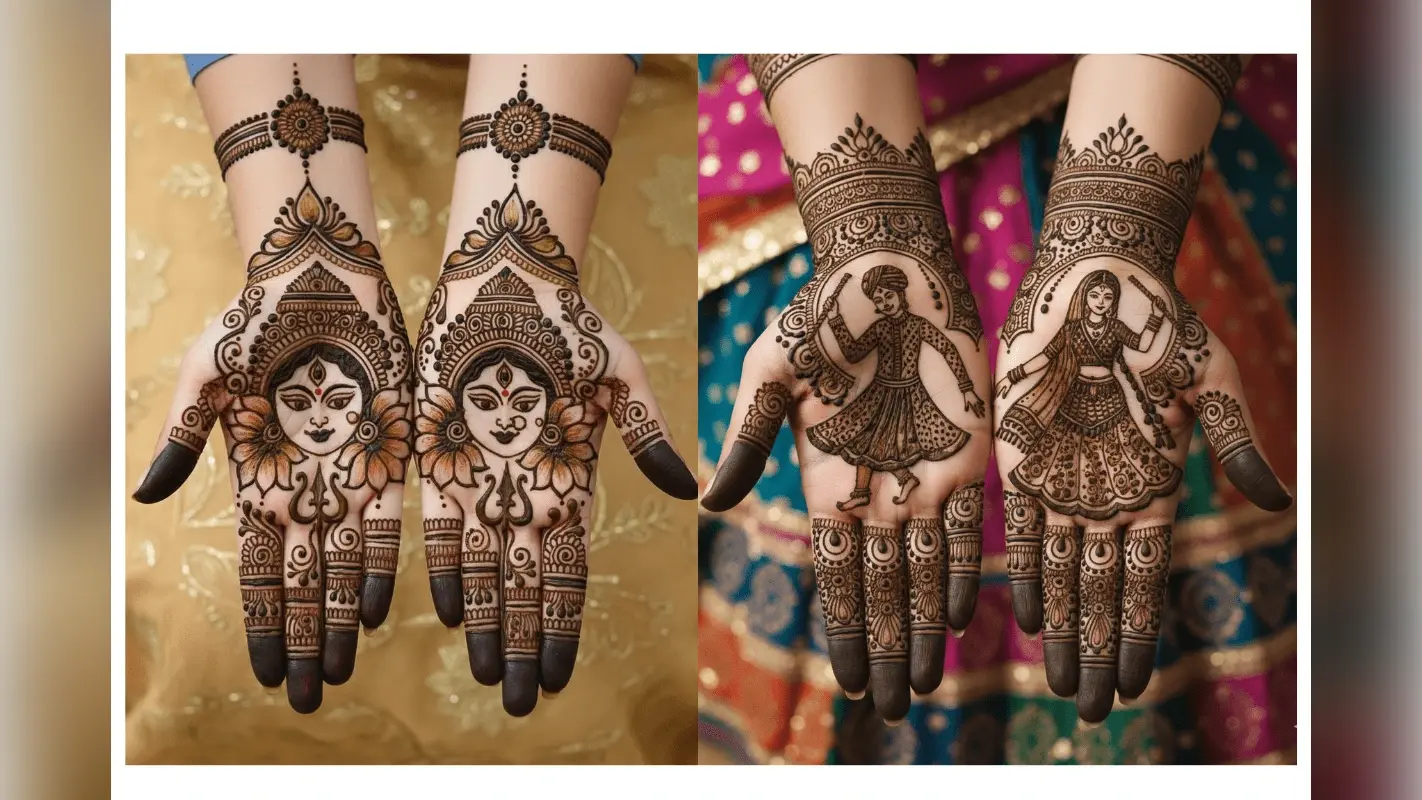 Durga Puja Mehndi Design: दुर्गा पूजा पर लगाएं यूनिक मेहंदी डिजाइन