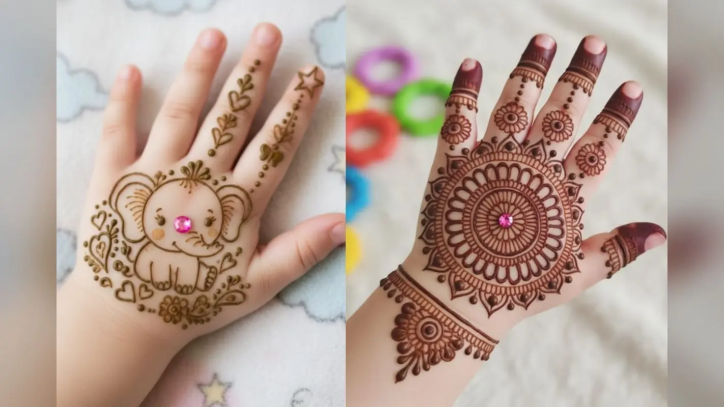 Kanya Pujan Mehndi Design For Girl Child: कन्या पूजन पर बच्चों के हाथ में लगाएं ये यूनिक मेहंदी डिजाइन, दुर्गा पूजा बनेगी और भी खास