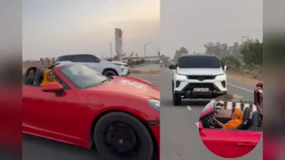 Porsche में मम्मी का स्वैग, Fortuner में बेटे से लगायी RACE, मां-बेटे के मोटर रेसिंग वीडियो ने जीता दिल