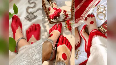 Navratri Alta Design: दुर्गा पूजा में स्टाइल और ग्लैम का तड़का, अपनाएं ये ट्रेंडिंग आलता डिजाइन
