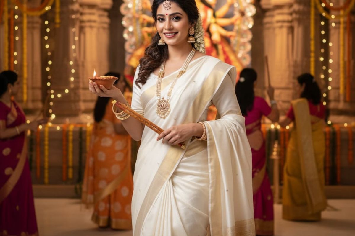 white saree