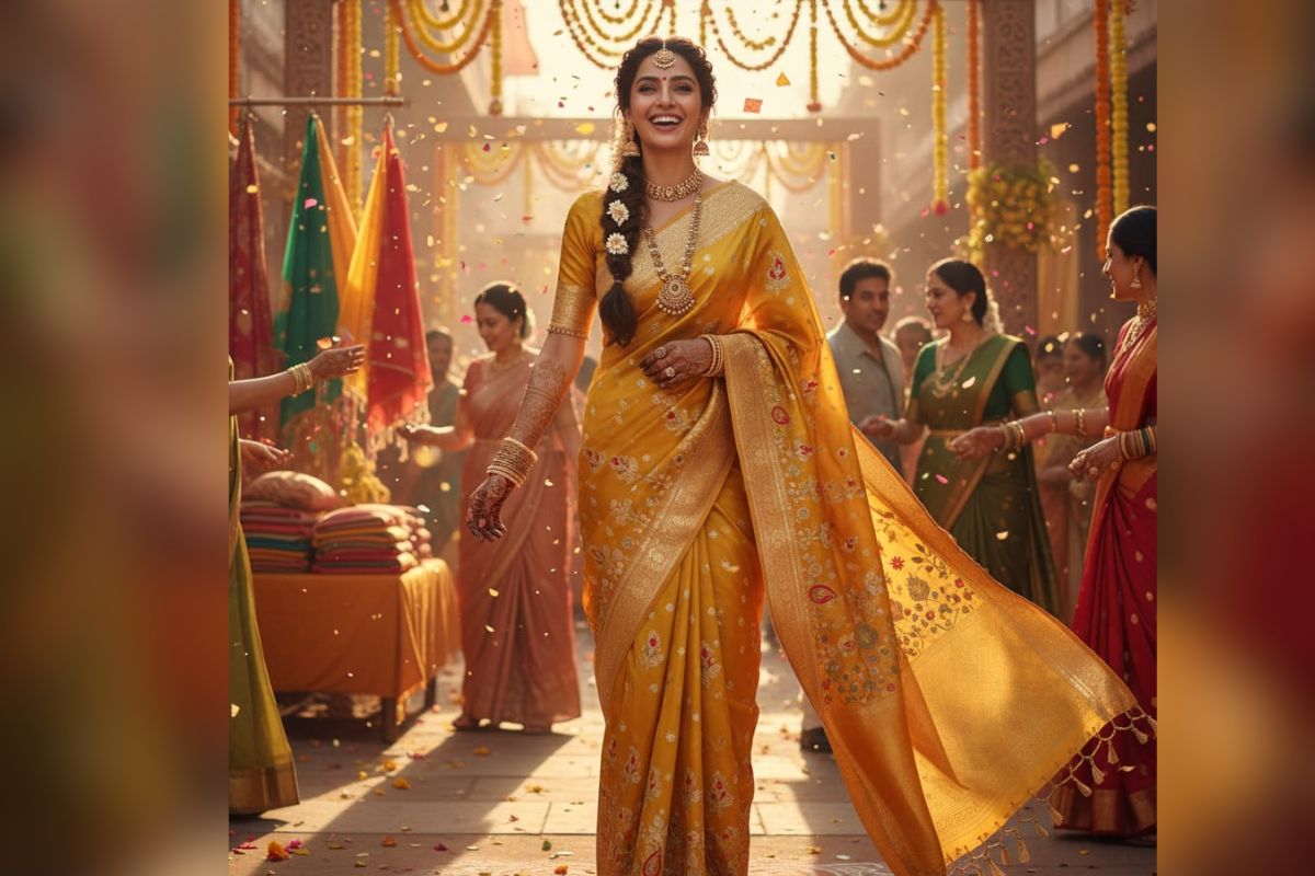 yellow saree