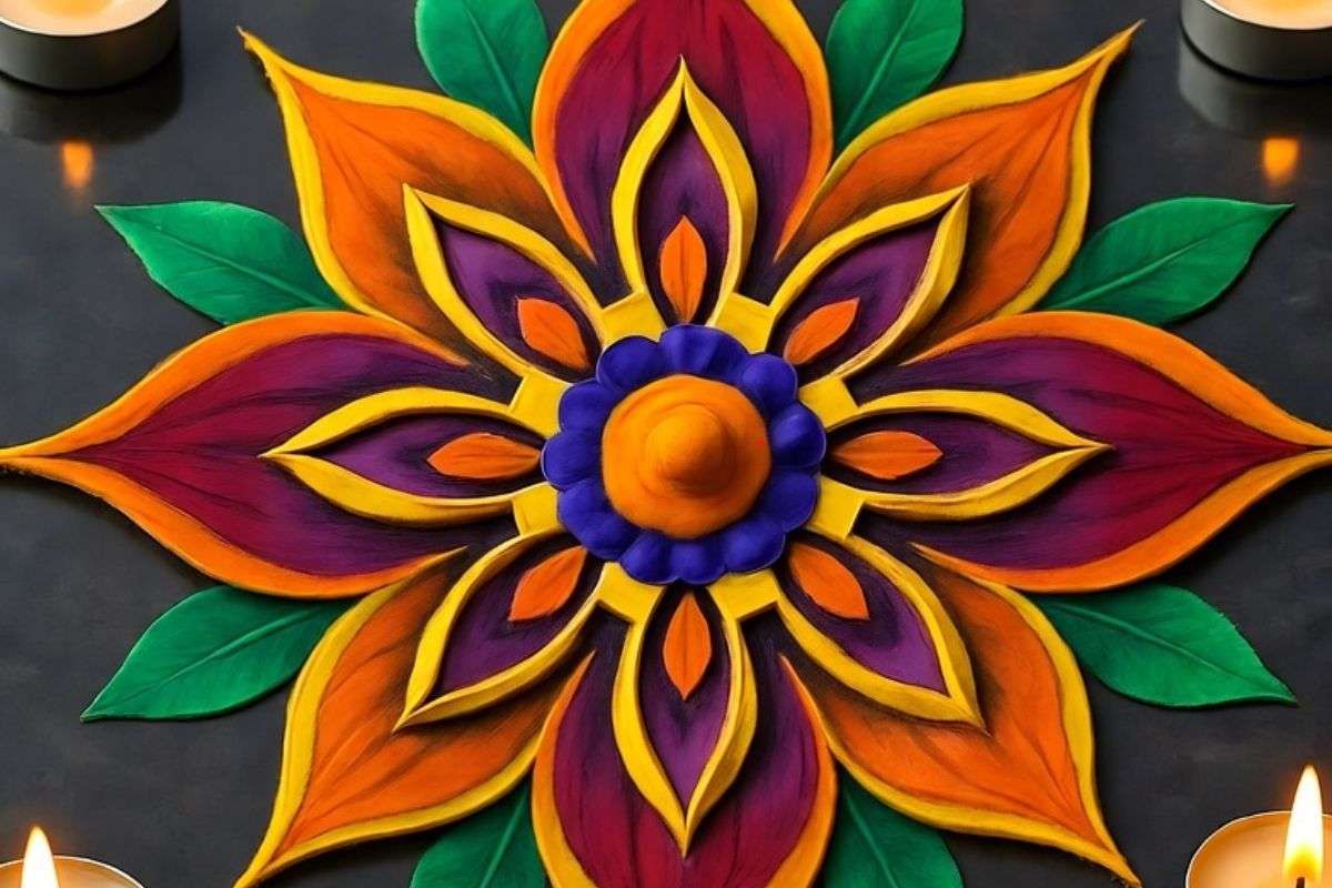 3d rangoli design for diwali
