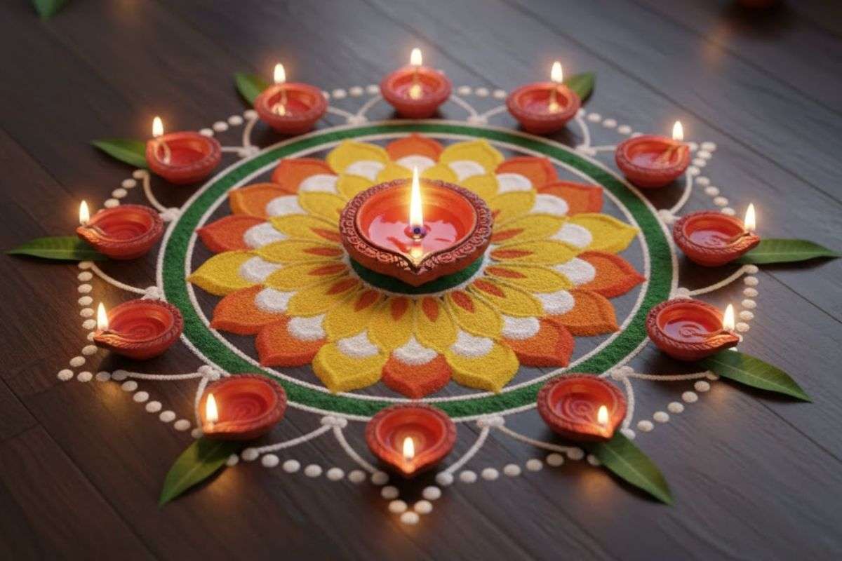 Simple Rangoli Design for Diwali