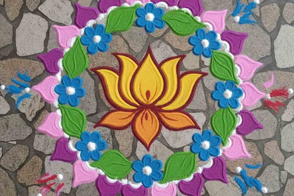 Flower simple rangoli