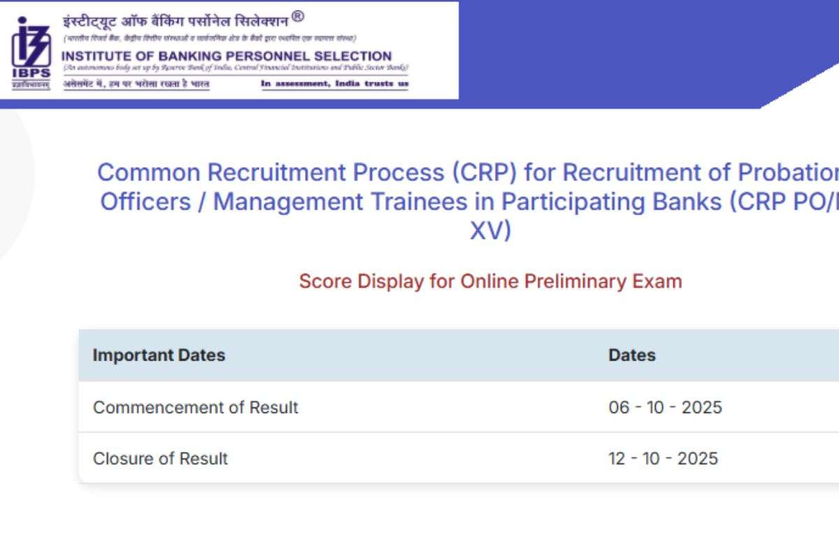 IBPS PO Scorecard 2025 OUT