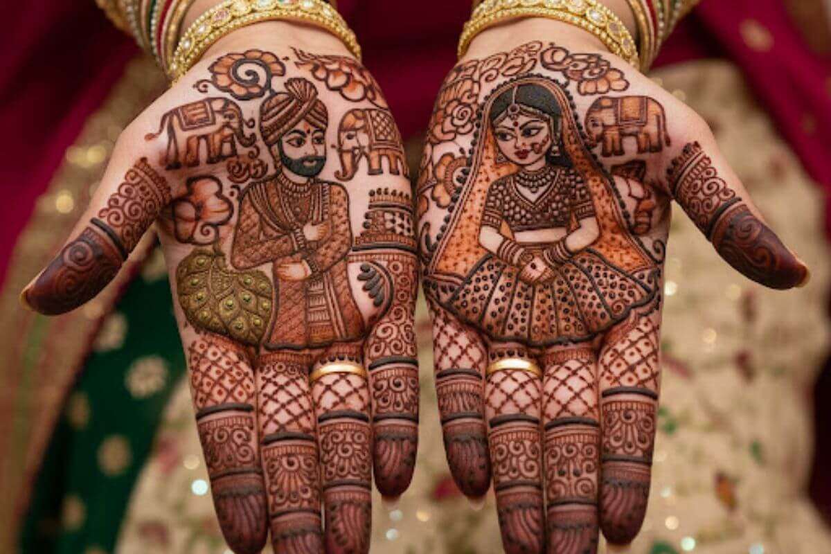 dulha dulhan mehndi design