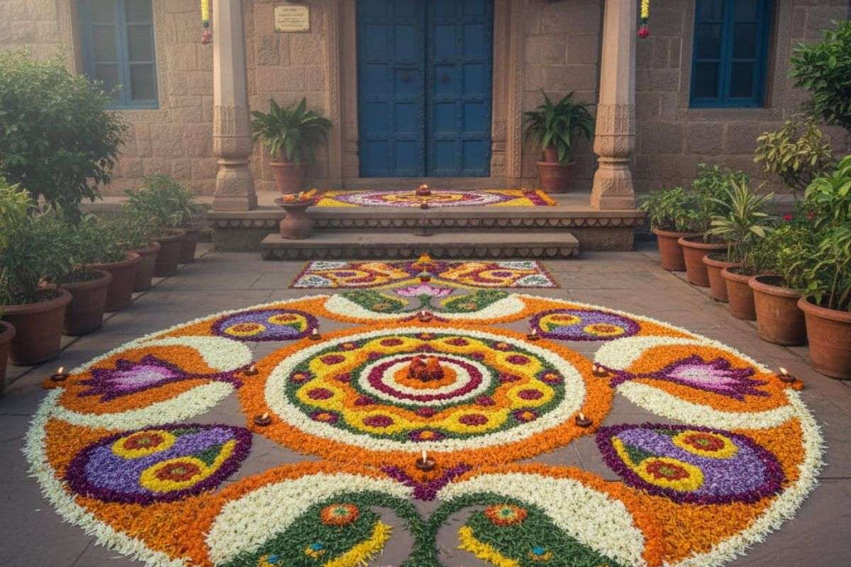 main dor rangoli design 