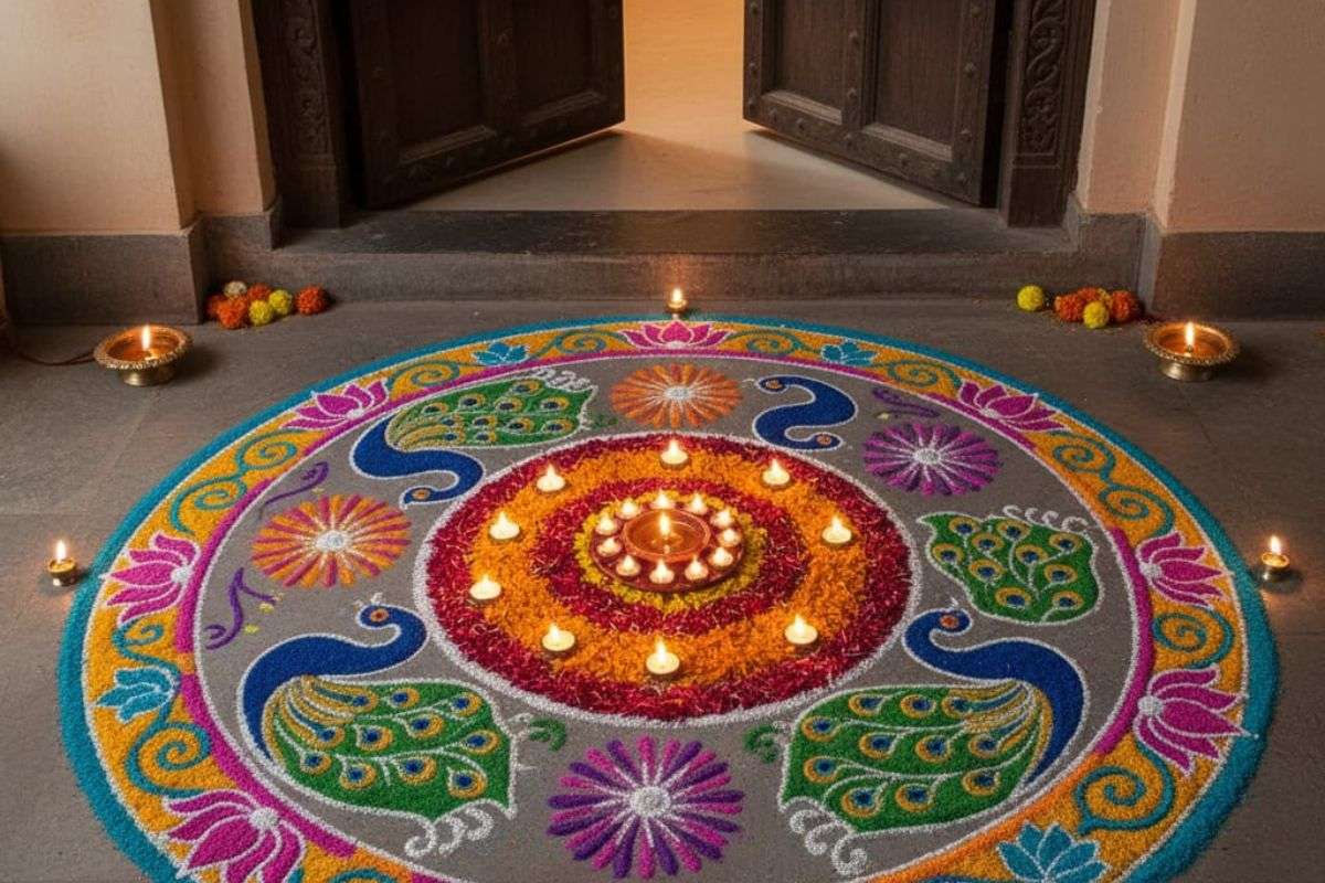 main dor rangoli design