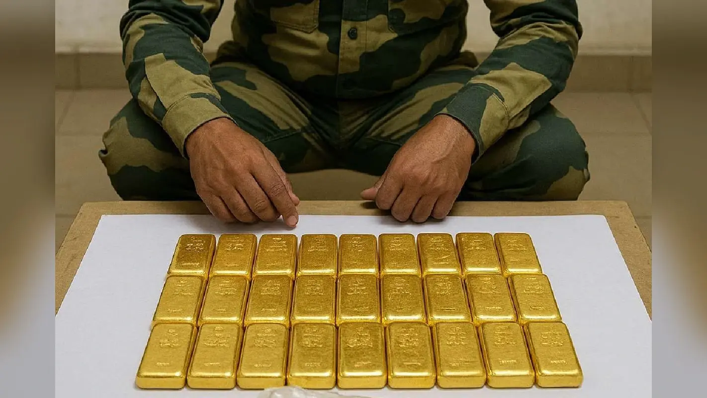 Gold Smuggling : बीएसएफ ने शख्स को पकड़ा, 20 KG सोने के बिस्कुट जब्त, दिवाली के पहले बड़ी कामयाबी