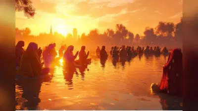 Chhath Puja 2025 Sunset Arag Time of Bihar: छठव्रतियों ने अस्ताचलगामी सूर्य को दिया अर्घ्य