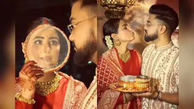 Karwa Chauth Photos: पति हो तो रॉकी जैसा, हिना खान की फर्स्ट करवा चौथ फोटोज देख इम्प्रेस हुए नेटिजन्स