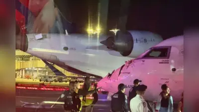 New York Plane Collide: अमेरिका में विमान हादसा, आपस में टकराए दो विमान, एक प्लेन का टूटा विंग, देखें वीडियो