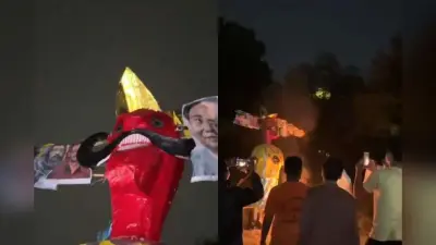 जेएनयू में रावण दहन के दौरान विवाद, पुतले पर उमर खालिद और शरजील की फोटो लगाने पर बवाल