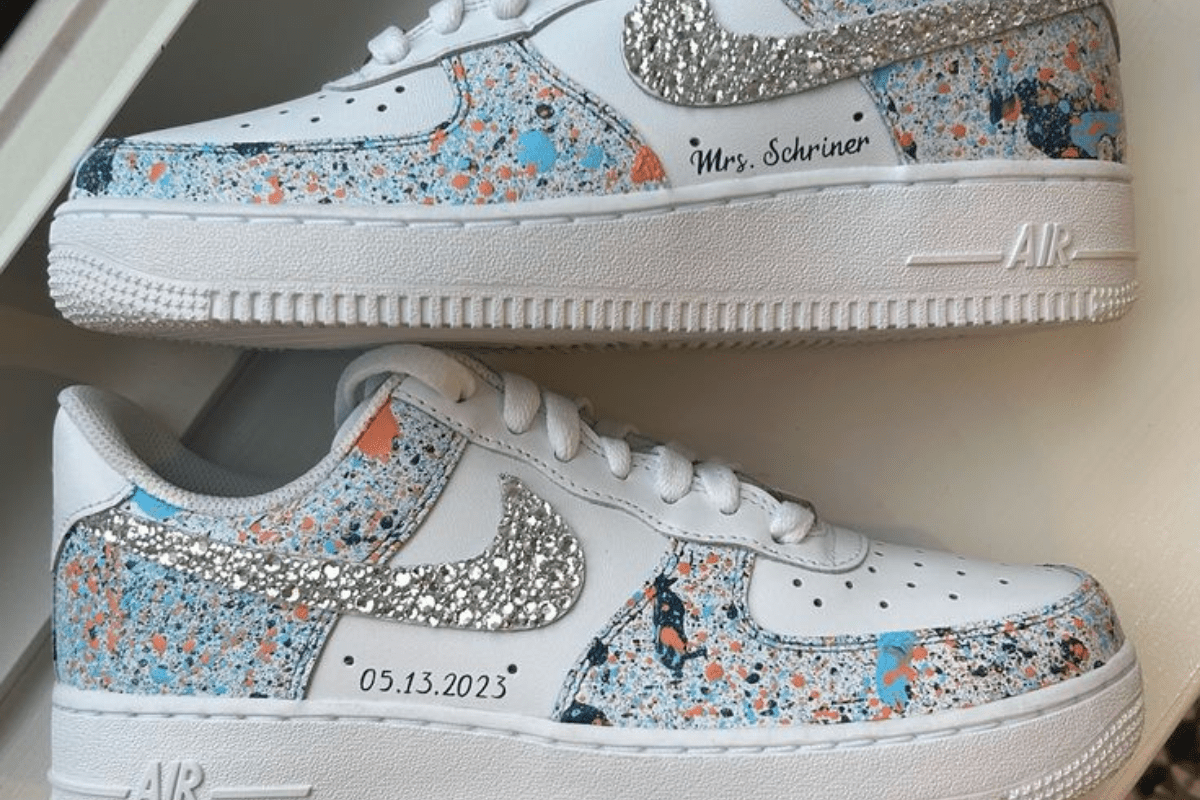 Custom Wedding Sneakers with Name and Date