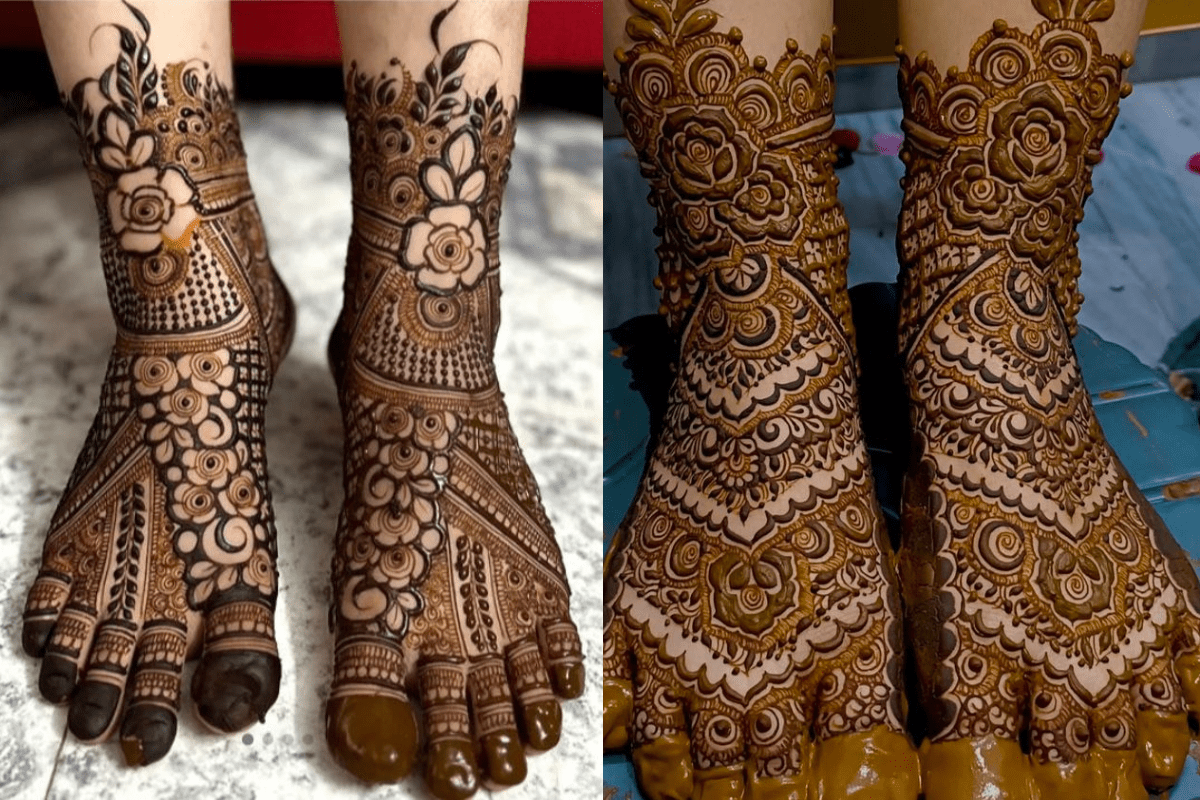Flower Leg Mehndi Design