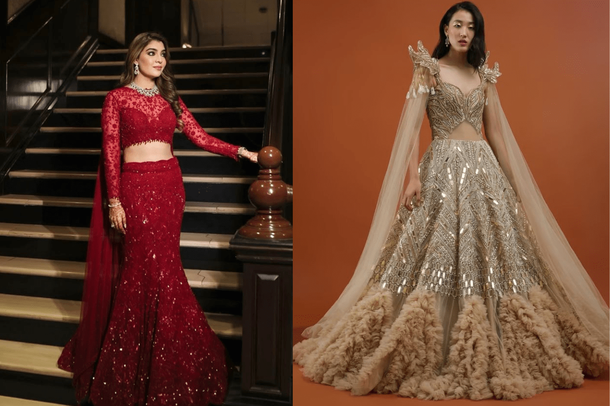 Glamorous Bridal Gown for Engagement Ceremony