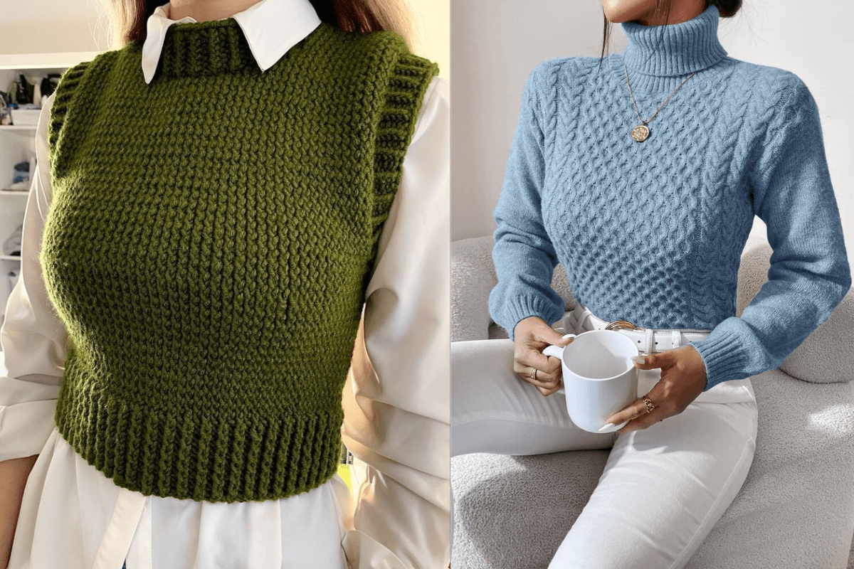 High-Neck Knitted Top