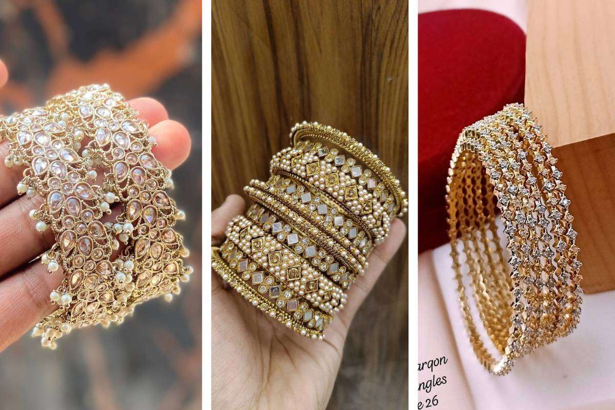 Latest gold bangles design to pair with wedding outfits