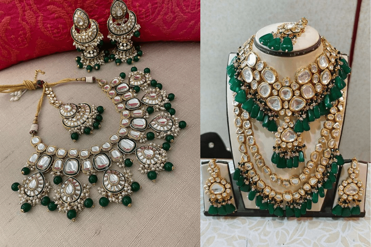 Traditional Green Kundan Bridal Set