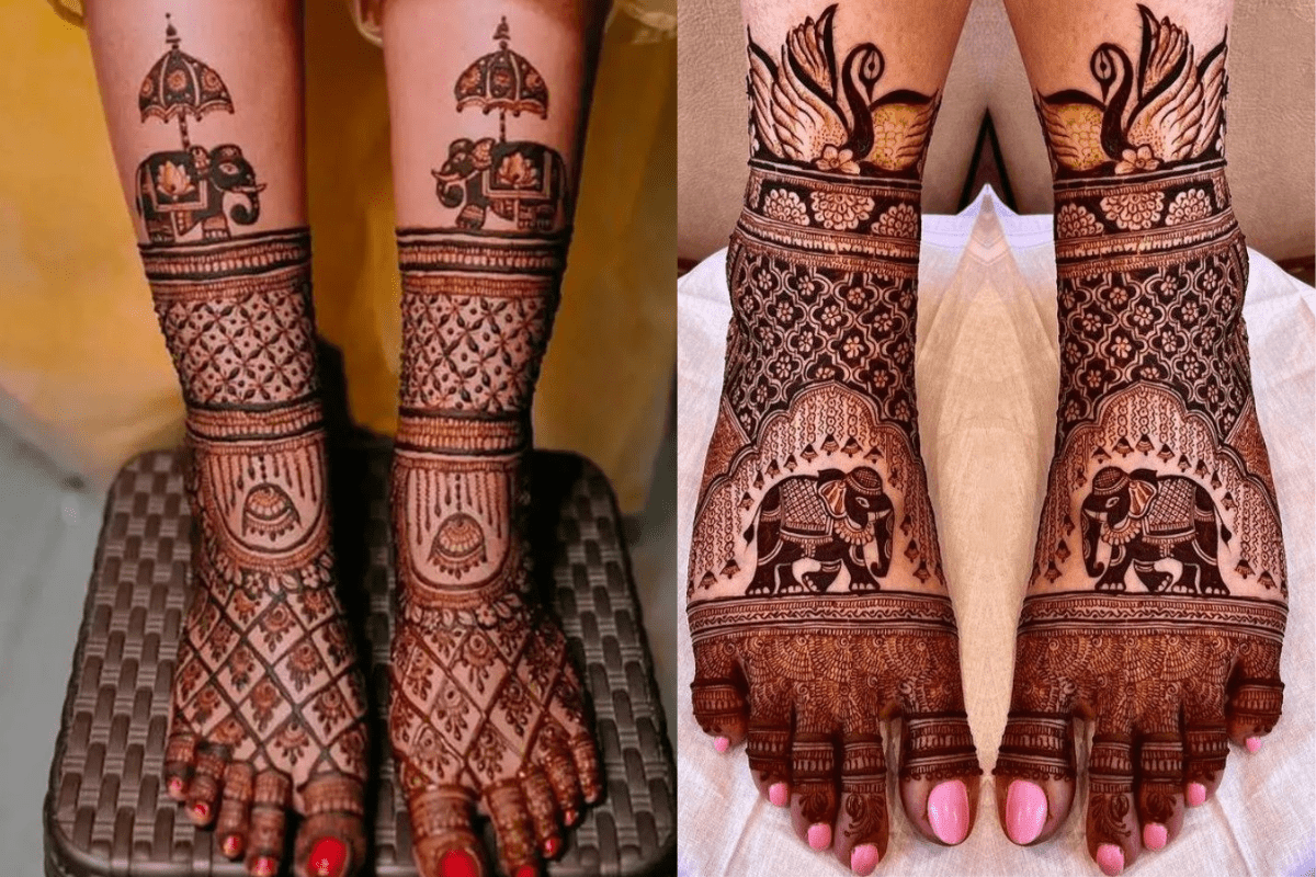 Traditional Leg Mehndi Design