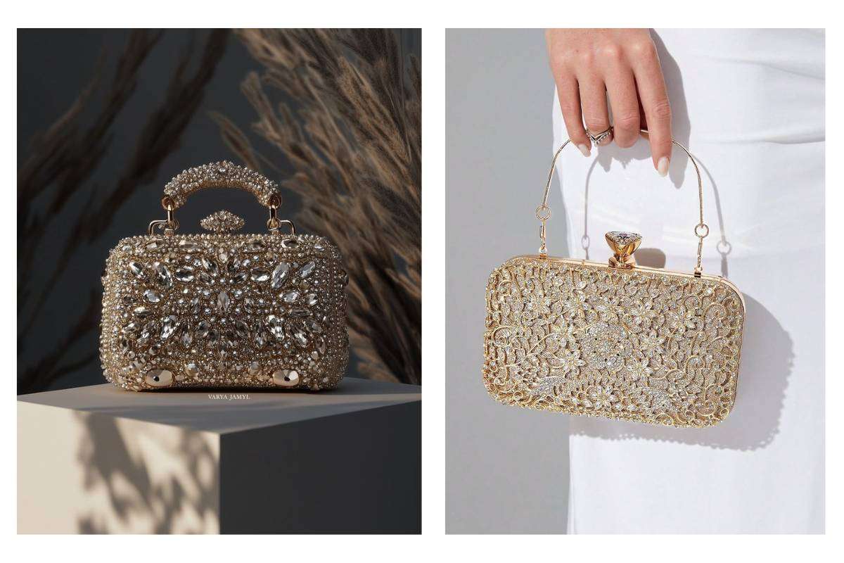 Trendy Stone Bided Clutches for Brides